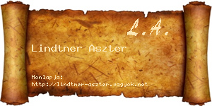 Lindtner Aszter névjegykártya